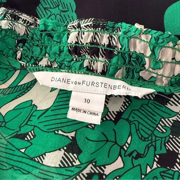 DIANE VON FURSTENBERG Layla Silk Dress Sz 10 - Picture 5 of 5